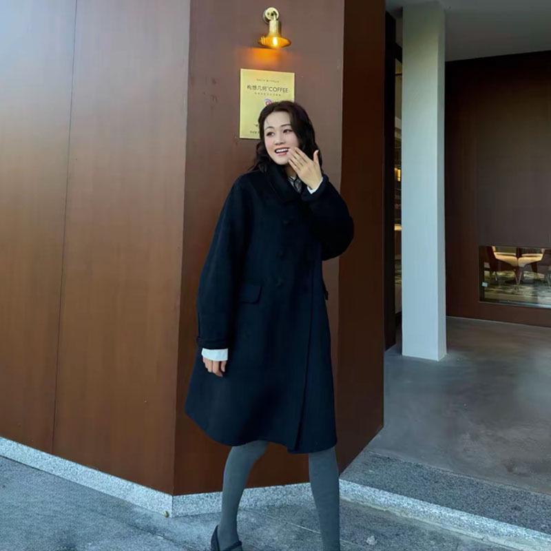 Princess Sister: Elegant A-line Double-Faced Wool Coat for Women - Autumn/Winter 2025 Collection