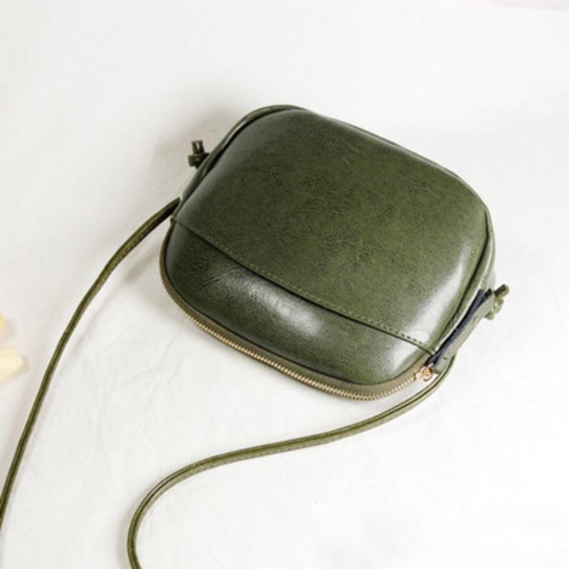 

Сумка через плечо из масляно-вощеной кожи, модные универсальные маленькие квадратные сумки, винтажные однотонные сумки через плечо, женская сумка-ракушка