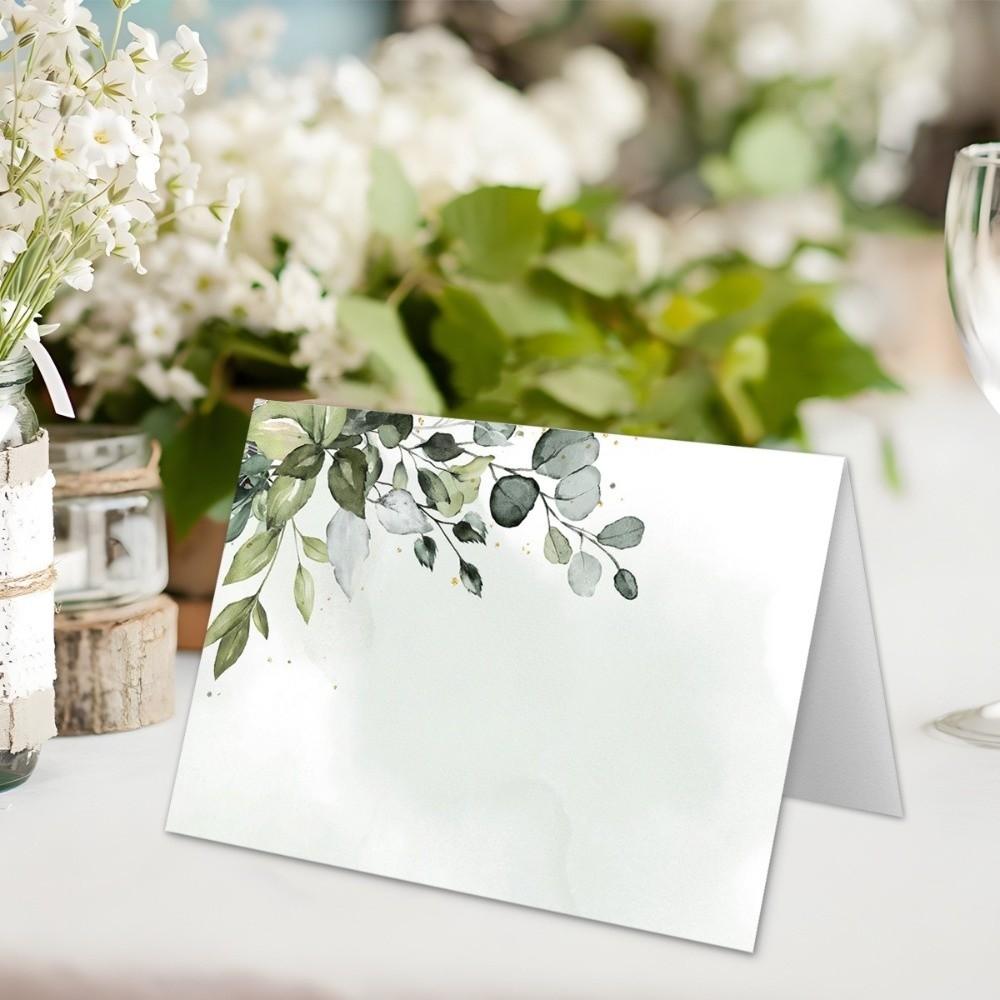 100Pcs Creative Flowers Plants Printed Table Place Cards Fresh Style Blank Wedding Place Cards Seating Place Cards Wedding Decor