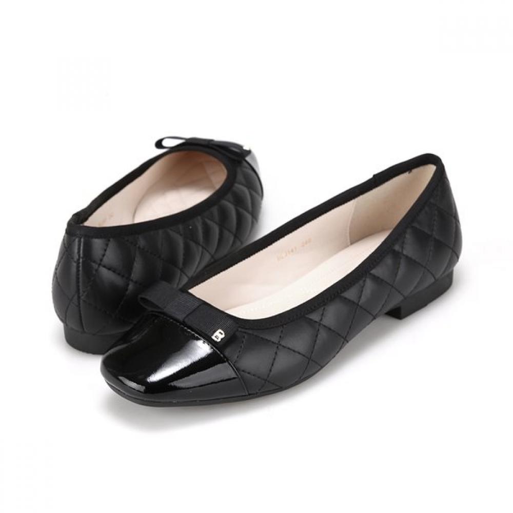 BARBARA Leather Glossy Quilted Ribbon Flat 1.5cm Blj141bk