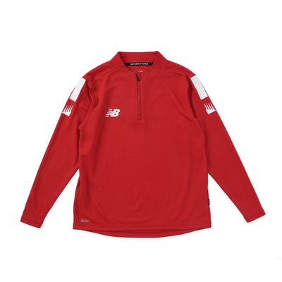 New Balance Soccer Long Sleeve Top Half Zip Kids RD 130 T-Shirt Warm-Up (ABT35210) (Red)