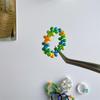 2025 Summer Macaron Color Beaded Flower Ring - Korean Porcelain Women's Jewelry