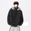 Men's Retro Wool-Cotton Hooded Jacket with Fur Collar - Winter Warm Casual Outerwear