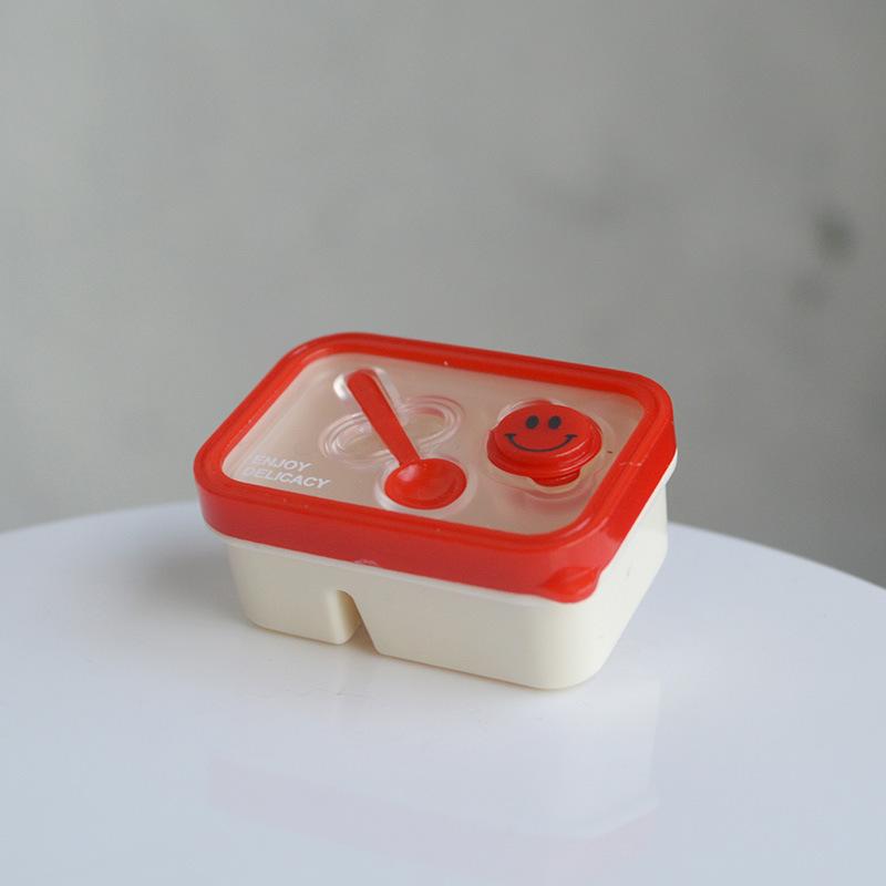 Mini Lunch Box Cute Smile Bneto Dollhouse Home Decorations Mini Food Storage Box Pretend Play Kiitchen Toy Accessories ONLY Box