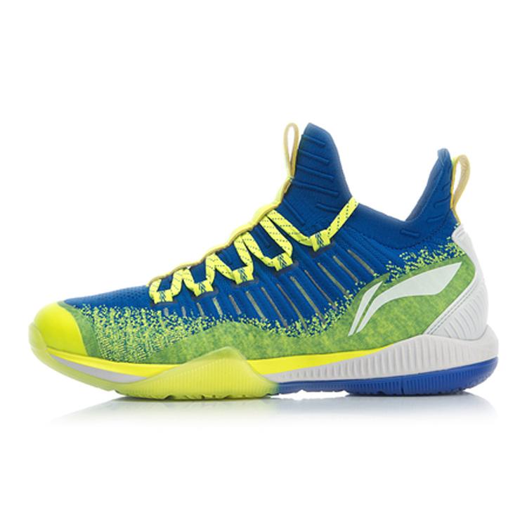 New LiNing Cool Shark Cushioning, Breathable, Lightweight, Slip Resistant Low top Badminton Shoes Unisex Blue Green AYZP005-2