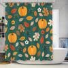 Pumpkin Leaves Flowers Shower Curtain Fall Autumn Decor Bathroom Curtain Waterproof Liner for Home Kitchen Window Privacy Shades