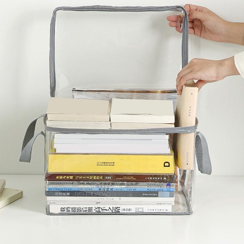 Wasserdichte Buch-Organizer Praktische Buchaufbewahrungsbox Faltbare Spielzeugbox Transparente Buchbox für Wohnheim Haushalt Klassenzimmer