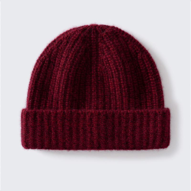 % Pure cashmere hat for men and women winter thickened cashmere hat knitted hat headgear couple cold hat