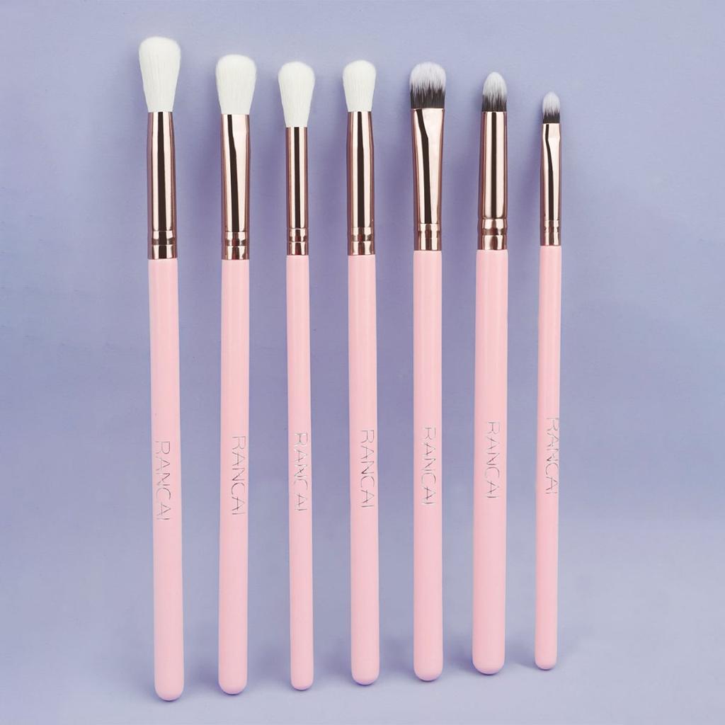 7pcs Eyeshadow Brush Eye Blender Brush Kit, Wooden Handle Vegan Makeup Tool, Flawlessly Applies Eyeshadow & Sets Concealer