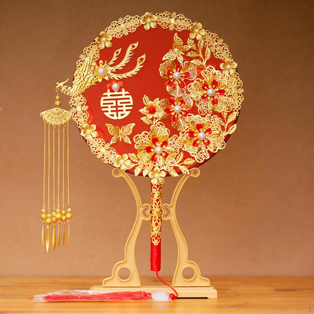 Wedding Fan Bride Bouquet Classic Ornaments Round Photography Props Accessories Bridal