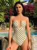 Retro Polka Dot Slimming One-Piece Swimsuit - Women's High-End Sexy Swimwear