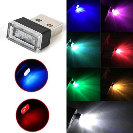Přenosná USB LED dekorativní lampa do interiéru auta s noční atmosférou