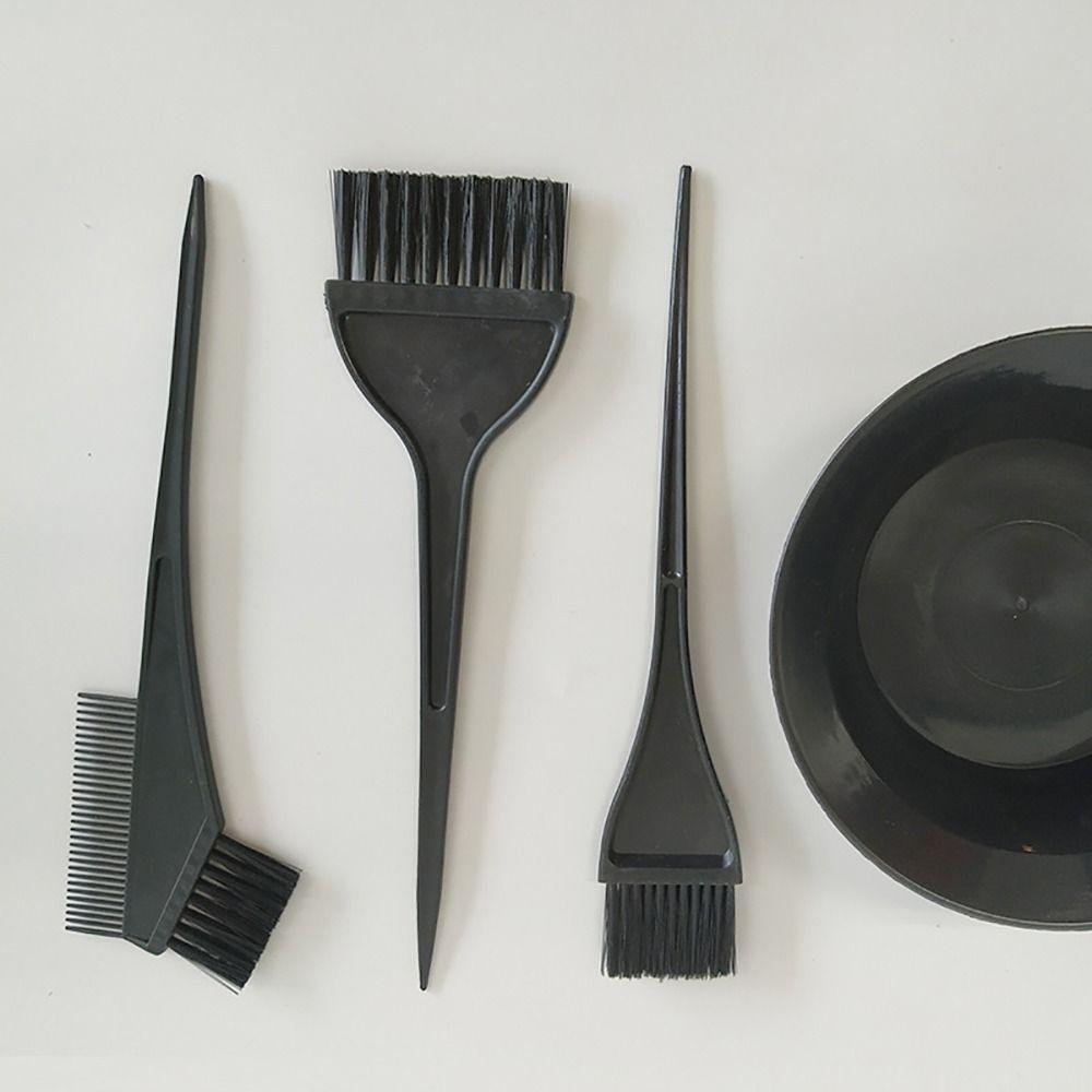 4Pcs/Set DIY Stirring Brush Dye Bowl Hair Dye Tools Hair Dyeing Kit For Hair Coloring Bleaching
