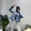 Womens Lightweight Short Down Jacket Winter Minimalist Chic Puffer Coat Slim Fit Stand Collar