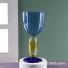 Stained glass goblet contrast color mix and match red wine glass