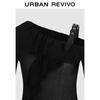 UR 2025 Spring Asymmetrical Ruffle Hem Knit Top