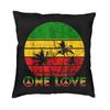 Lion Of Judah Rasta Jamaican Reggae Cushion Cover 45x45cm Home Decor Printing Throw Pillow for Living Room Doublesided