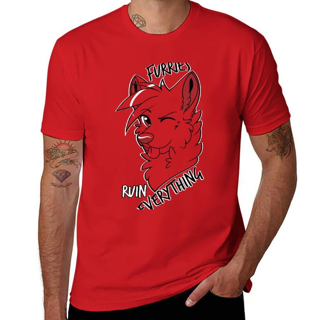 Furries ruin everything TShirt funnys sports fans designer t shirt men
