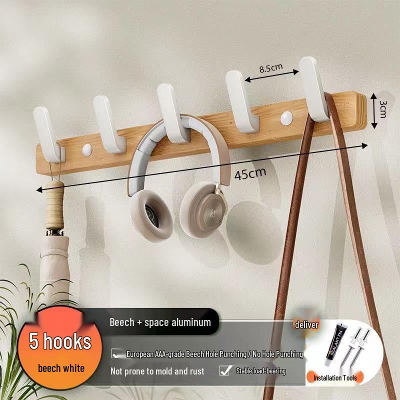 Wandhaken für Mäntel und Hüte aus Nussbaumholz für die Verwendung hinter der Tür