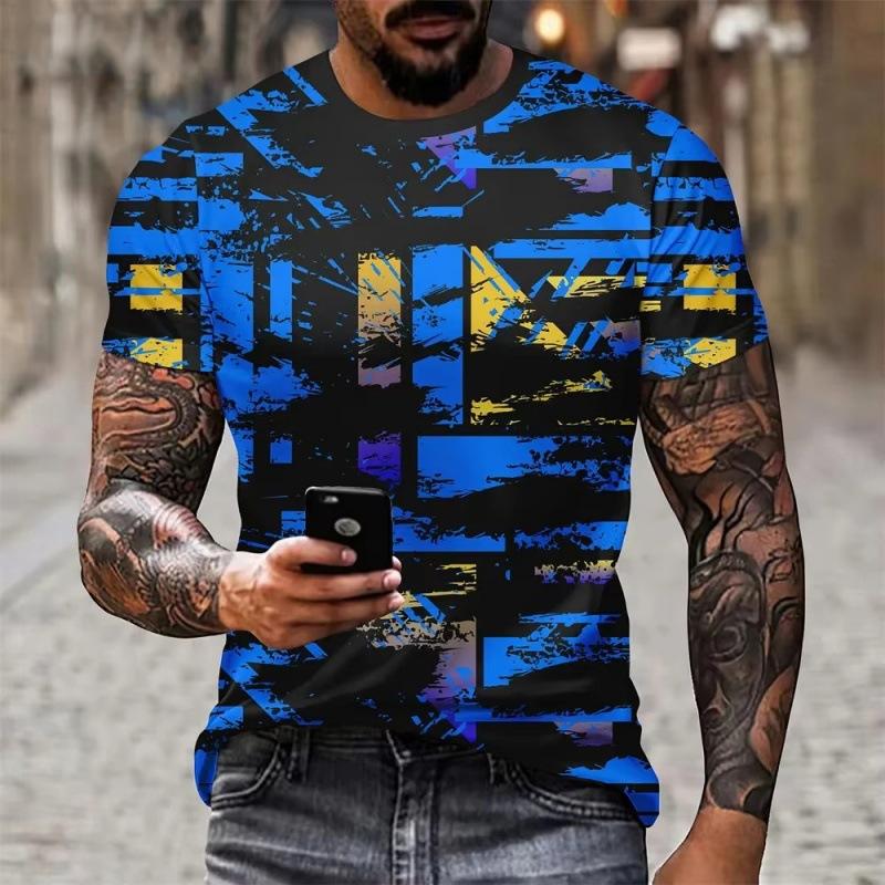 3D Digital Printing Men s Casual Crew Neck Short Sleeve T-Shirt Breathable S
