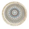 Yousheng Vintage Round Coasters, Pastoral Cotton Linen Placemats, Soft Jute Tassels Drink Mats, Handwoven Table Pads Mats Accessories
