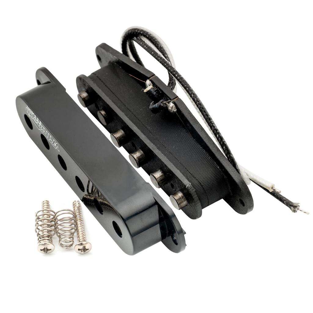 Wilkinson Vintage Tone Alnico 5 Staggered Single Pickup for Electric Guitar Black Strat-Style Necks,