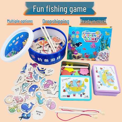 Kindergarten Magnetic Building Blocks & Fishing Game Set: Educational Toys for Parent-Child Interaction