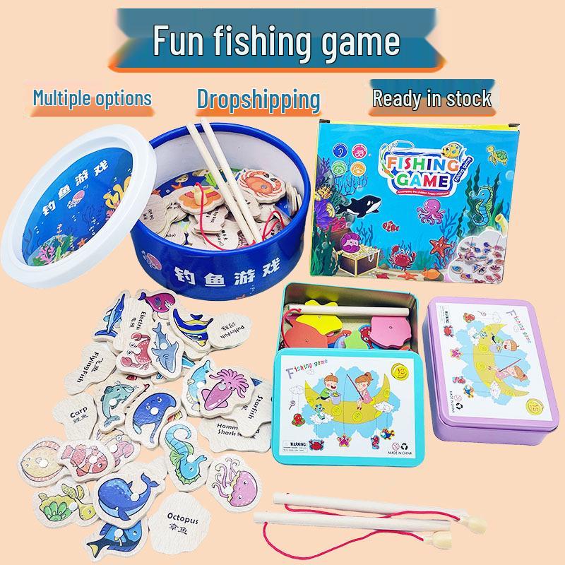 Kindergarten Magnetic Building Blocks & Fishing Game Set: Educational Toys for Parent-Child Interaction