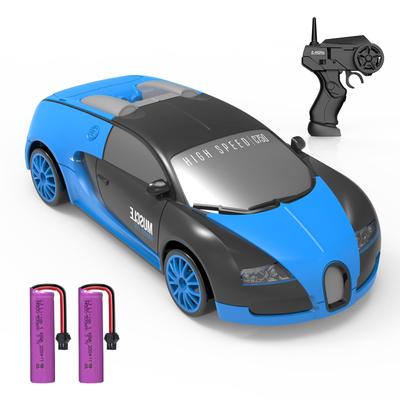Maßstab RC Auto für Sport Drift RC Rennen Fernbedienungsspielzeug Lauf Ersatz LED USB Einfach Perfektes Geschenk für Grund- und Mittelschule Neu Blau 1/24