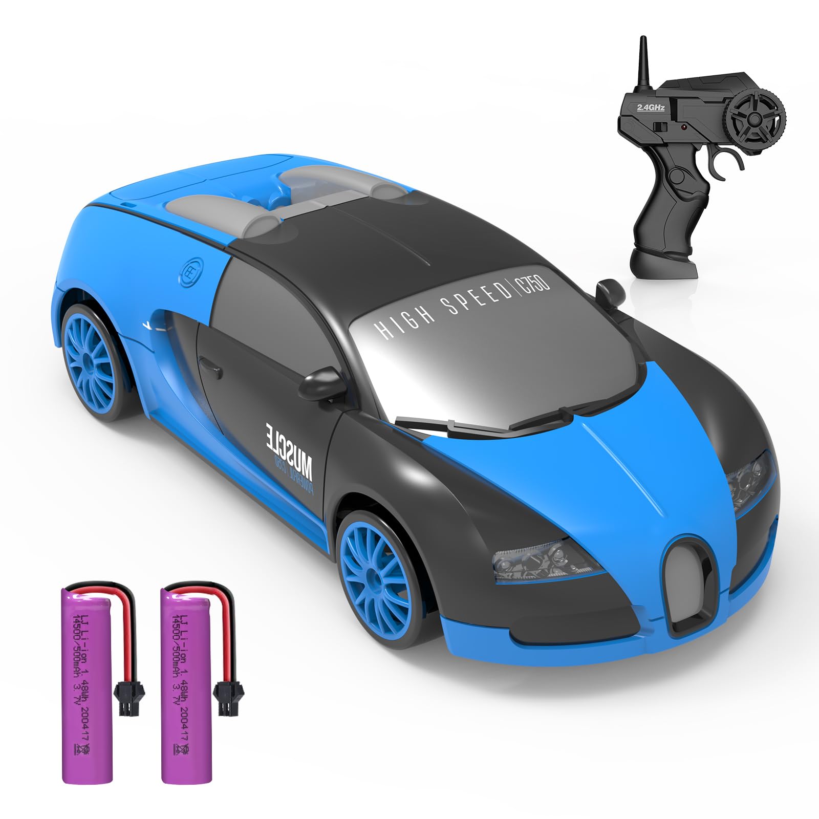 

Scale RC Car for Sports Drift RC Race Remote Control Toy Run Replacement LED USB Easy Perfect Gift for Elementary and Middle School New Blue 1/24 синий