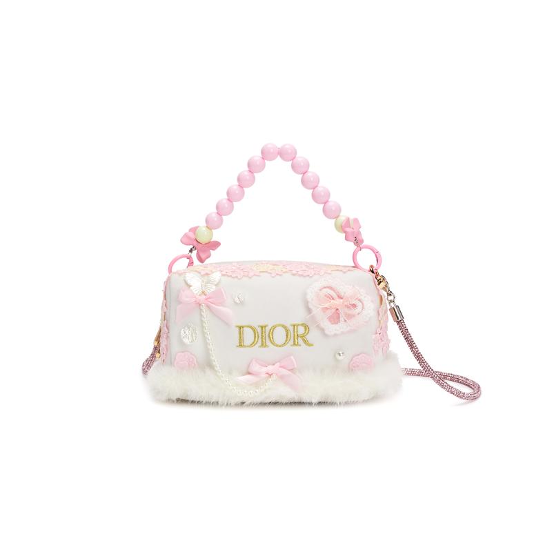 

DIOR Bag [Customized Cosmetic Bag] Made in 811 Pink Sakura Sweetheart Girly Cute Sweet and Elegant Furry Small and Exquisite Handmade One-shoulder белый