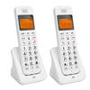 Home Phone Yellow Backlit LCD Display DECT 6.0 Cordless Home Phone with 2 Handset Full Duplex