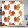 Cartoon-Schnecke Duschvorhang Orange-Braunes Muster Duschwand Niedlicher Tierdruck Heimdekoration Badezimmer-Set Wasserdichter Stoff
