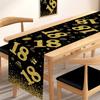 18 30 40 50 Year Old Black Gold Table Runner Happy Birthday Party Decoration Adult 30th 40th 50th 60t Birthday Tablecloth Banner