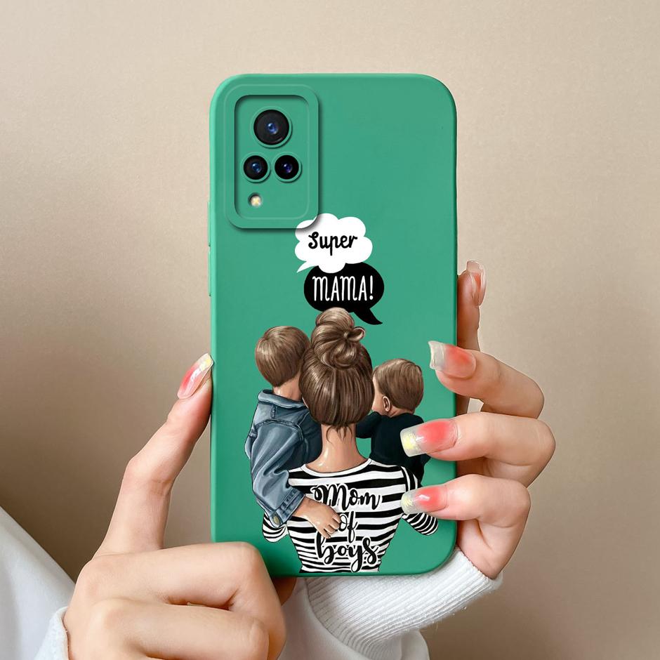 Phone Case For VIVO V21 4G 5G Cute Sweet Girls Cartoons High-quality Liquid Silicone Coque For VIVO V21 4G 5G New Design Funda