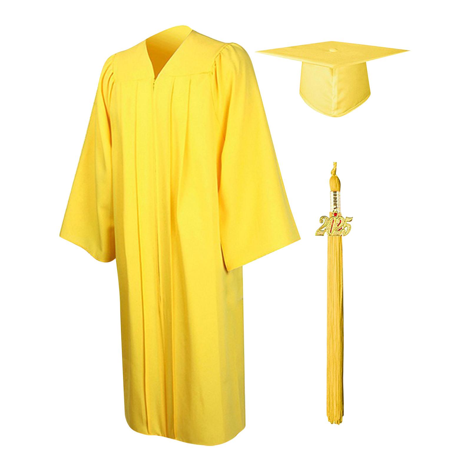 

Однотонное платье бакалавра для взрослых, платье для выступлений, выпускное платье для фотосессии 63 жёлтый