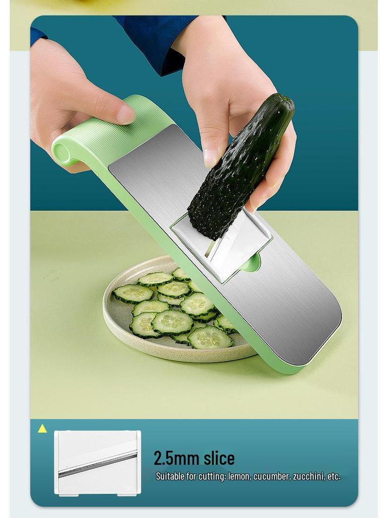Multifunctional Stainless Steel Vegetable Slicer & Grater with Hand Guard