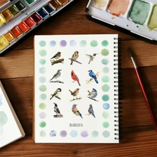 Watercolor Workbook Coloring Book Step-by-Step Tutorials for Animals Flowers Beginner Friendly Painting Kit for Learning Stress Relief
