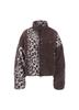 Another A Leopard Fleece Zip-Up Jacket_Brown