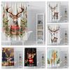 Home Decoration Shower Curtains For Bathroom Waterproof Curtain Fabric Modern Nordic Style Living Room Merry Christmas Winter