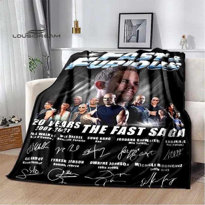 Koc Flanelowy z Filmu Szybcy i Wściekli Samochód Wyścigowy Dekoracja Domu Puszysty Koc Sypialnia Łóżko Sofa Podróż Camping Koc Termiczny