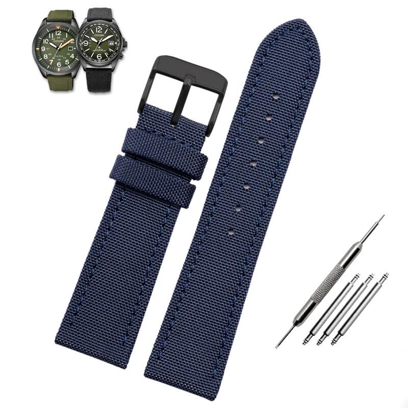 Climbing Nylon Watch watch belt  Citizen BM8475 Timex  Handmade Waterproof canvas watchband 20mm22mm 23mm strap Green blue black
