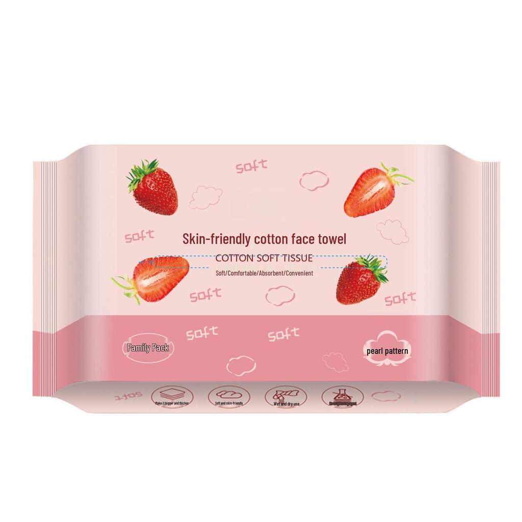 Engångs tjocka bomullshanddukar för ansiktet med pärlmönster - Mjuka och skonsamma för baby och hushållsbruk