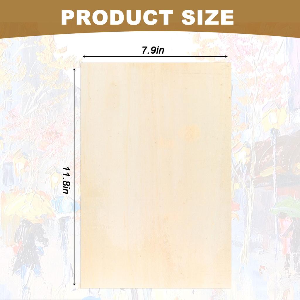 15 Pack Unfinished Wood Canvas Panels Kit 11.8x7.9 Inch Wooden Panel Boards