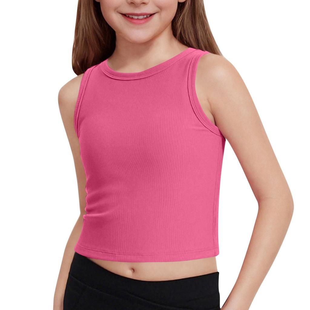 Girls' Ribbed Tank Top - Sleeveless Cotton Camisole