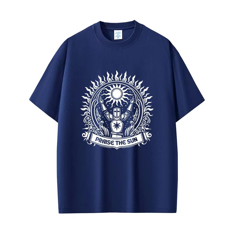 Dark Souls Praise The Sun Tshirt Men Women Fashion Gothic Rock Tshirts Mens pure Cotton Vintage T Shirt Game Lovers Fans Gift