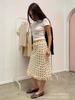 2025 Holiday Style Low Waist Polka Dot Color Block Woven Skirt