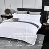 Luxuriöses 600TC Baumwollsatin Bettwäsche-Set 4-teilig Hotelqualität Weiß Bettbezug Laken Kissenbezüge für Schlafzimmer Queen