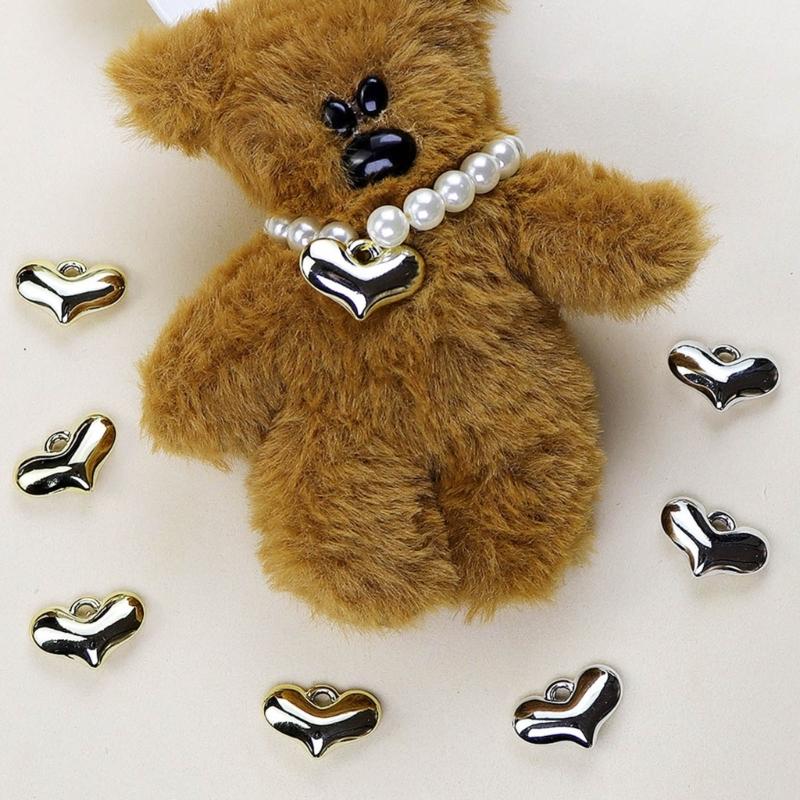 Versatile Heart Pendant Set for Keychains Assorted Love Heart Pendants DIY Jewelry Making Supplies Necklaces Charm