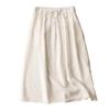 Embroidered High-Waisted A-line Cotton Midi Skirt: Slimming, Elastic Waist, Literary Style, Wide Hem for Women